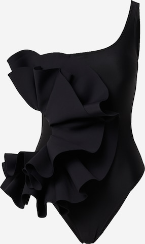 River Island Bustier Badeanzug in Schwarz: predná strana