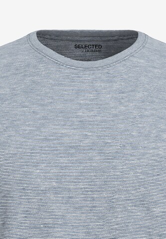 T-Shirt 'ASPEN' SELECTED HOMME en bleu