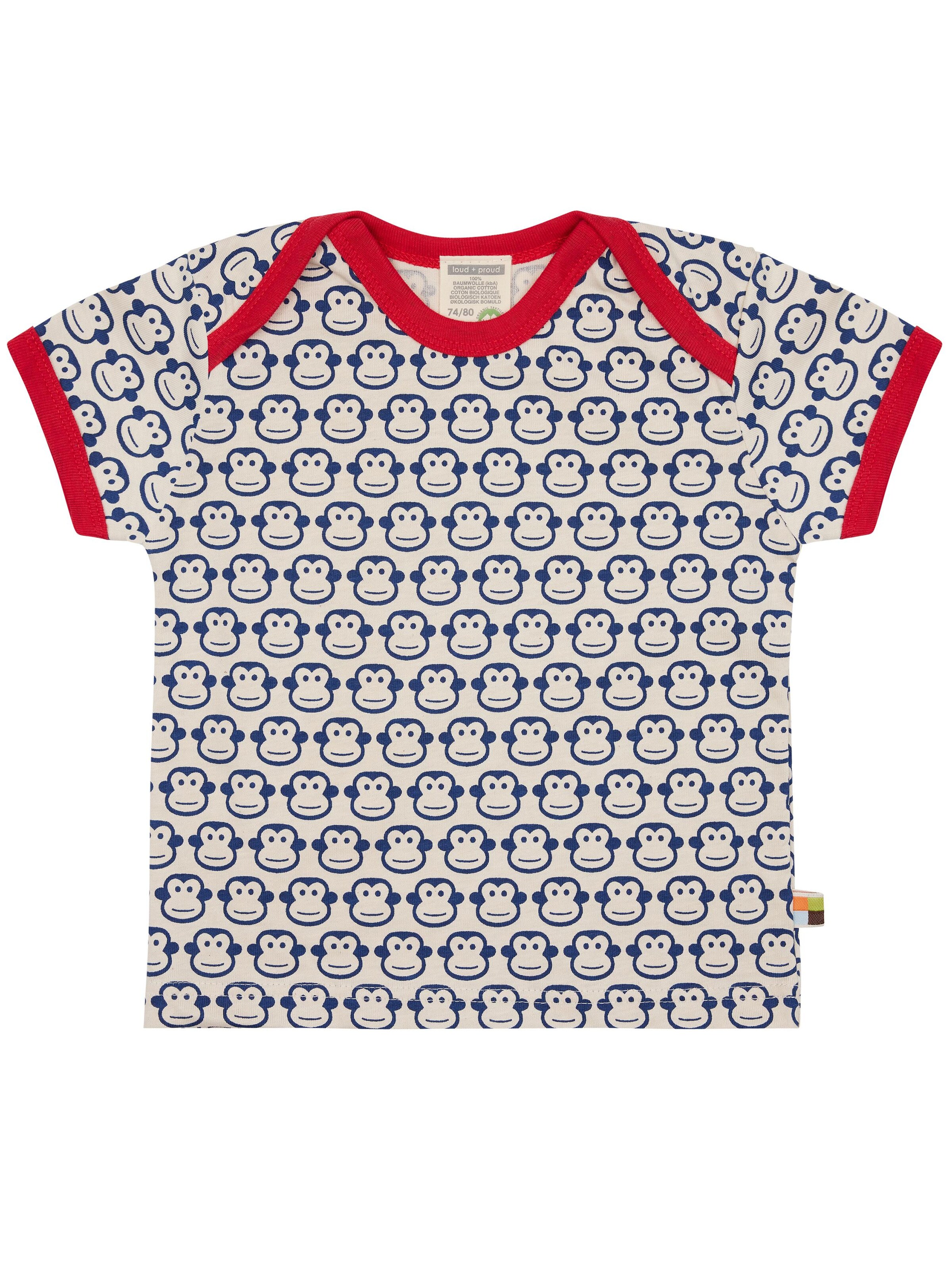 loud + proud Shirt 'Affen' in Blue: front