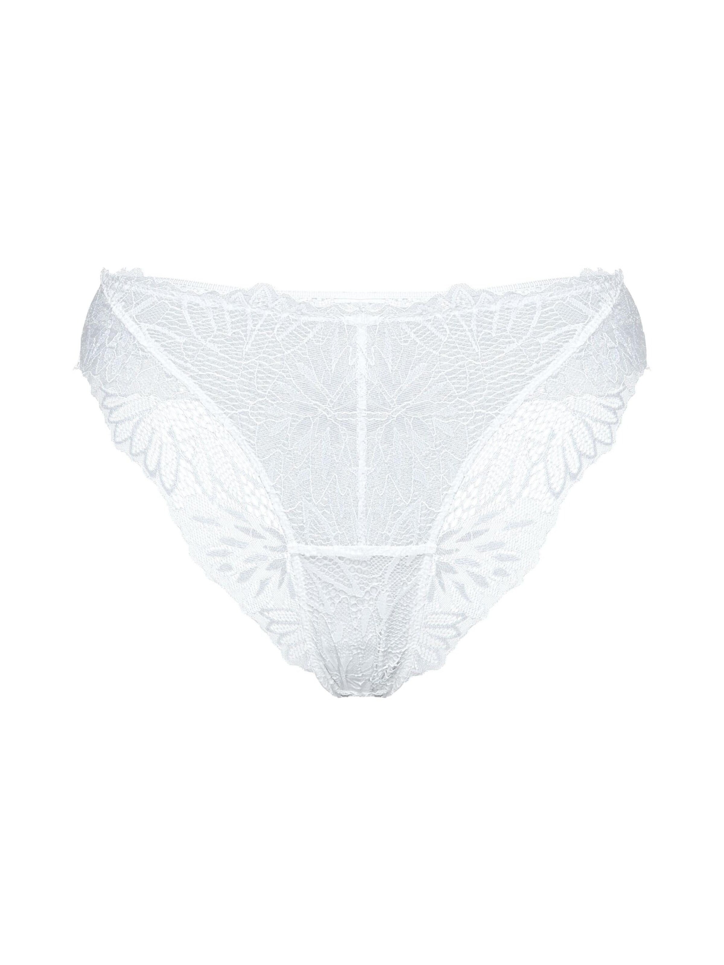 ESOTIQ - Panti 'Slip Celeste, florale Spitze, transparent, mit Baumwollzwickel' en beige: frente