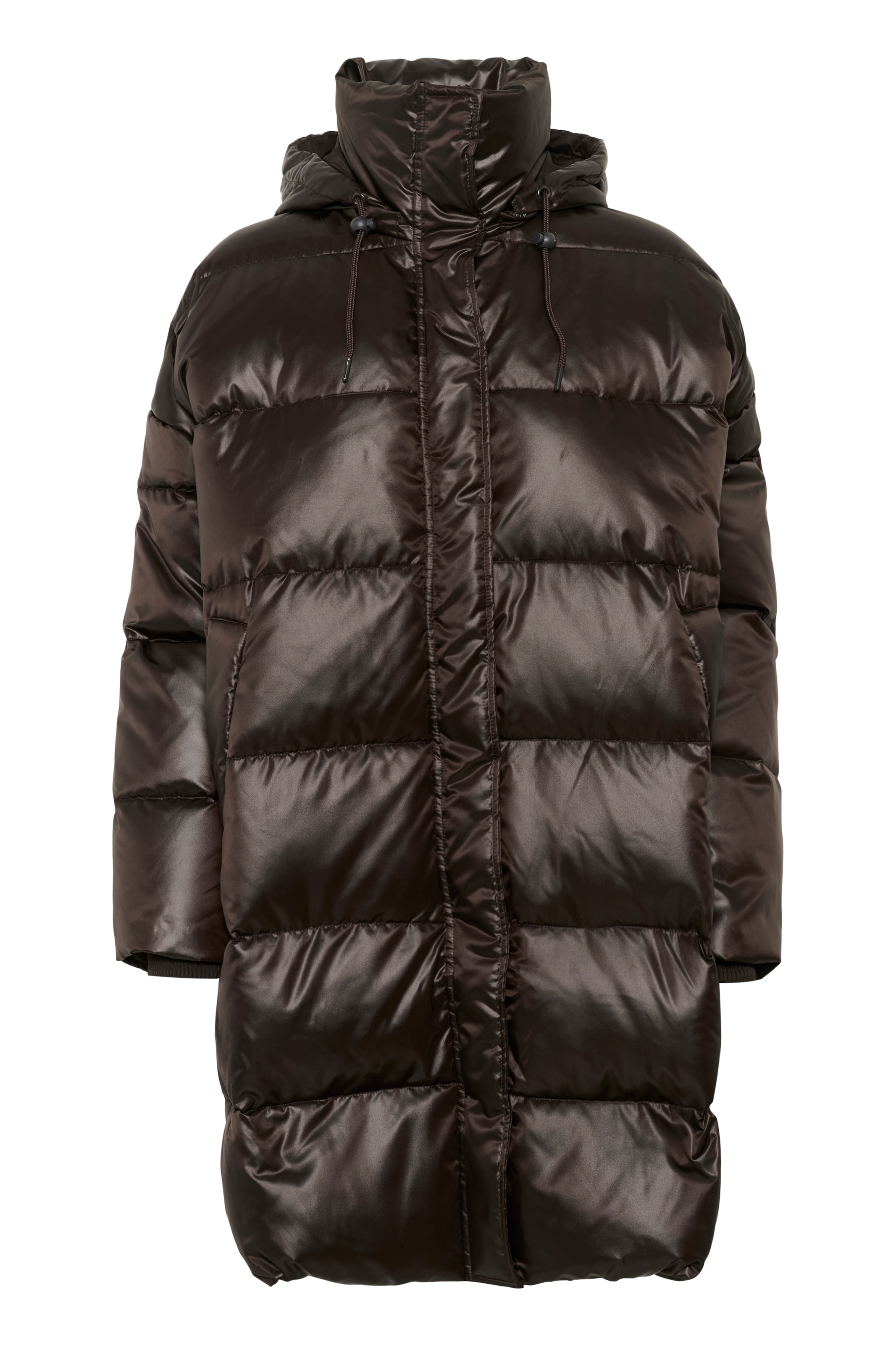 My Essential Wardrobe Zimní bunda 'Glossy' – hnědá: přední strana