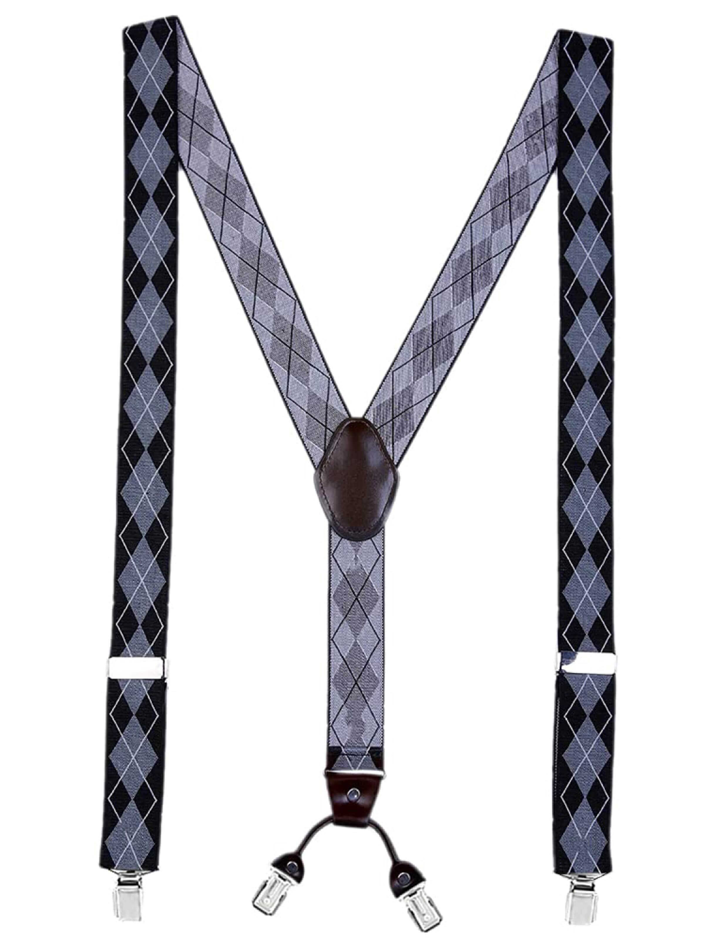 DonDon Suspenders in Grey: front