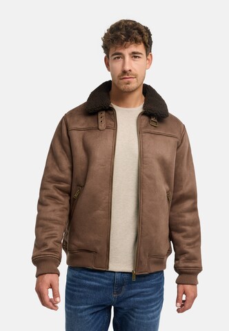INDICODE JEANS Between-Season Jacket in Brown: front