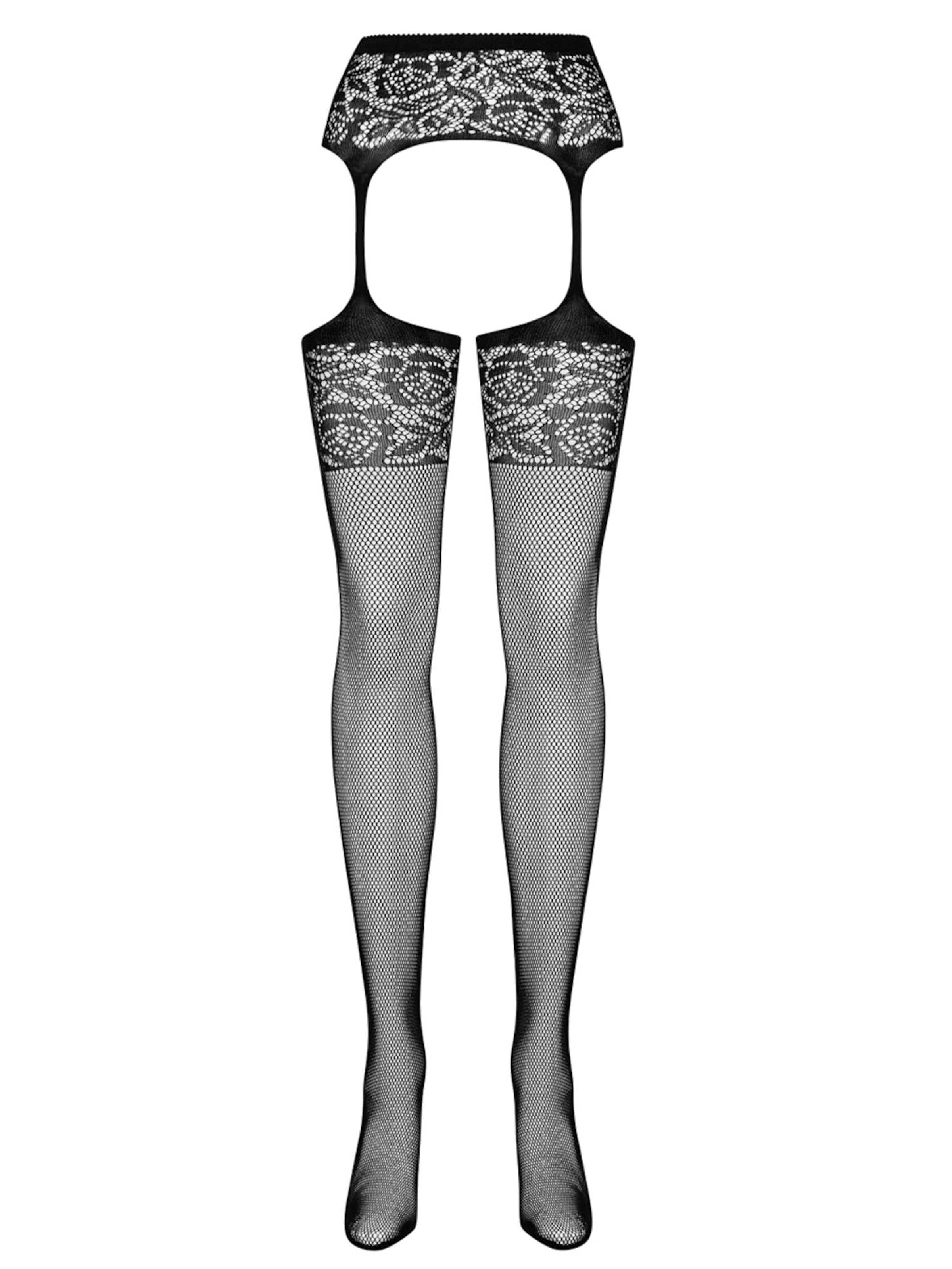 Obsessive Strümpfe mit Halterung 'S500'‌ in Schwarz