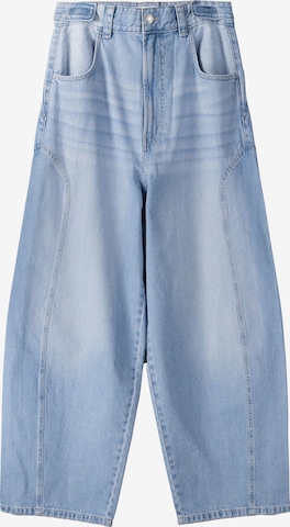 Bershka Wide leg Jeans in Blue: front