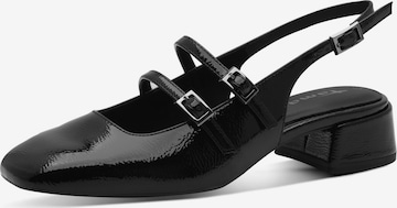 melns Tamaris Vaļējas augstpapēžu kurpes: no priekšpuses