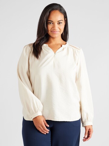 Vero Moda Curve Blus 'AYOE' i beige: framsida