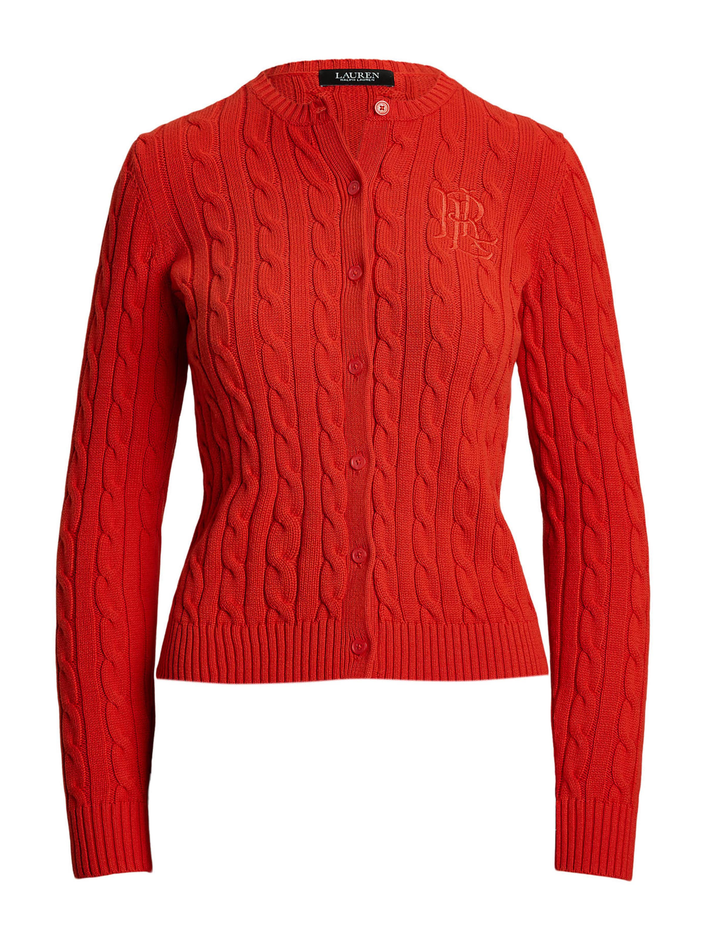 Lauren Ralph Lauren Πλεκτή ζακέτα σε πορτοκαλί: μπροστά