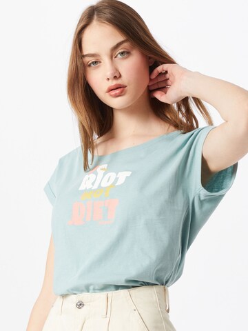 Iriedaily - Camisa 'No Diet' em azul: frente