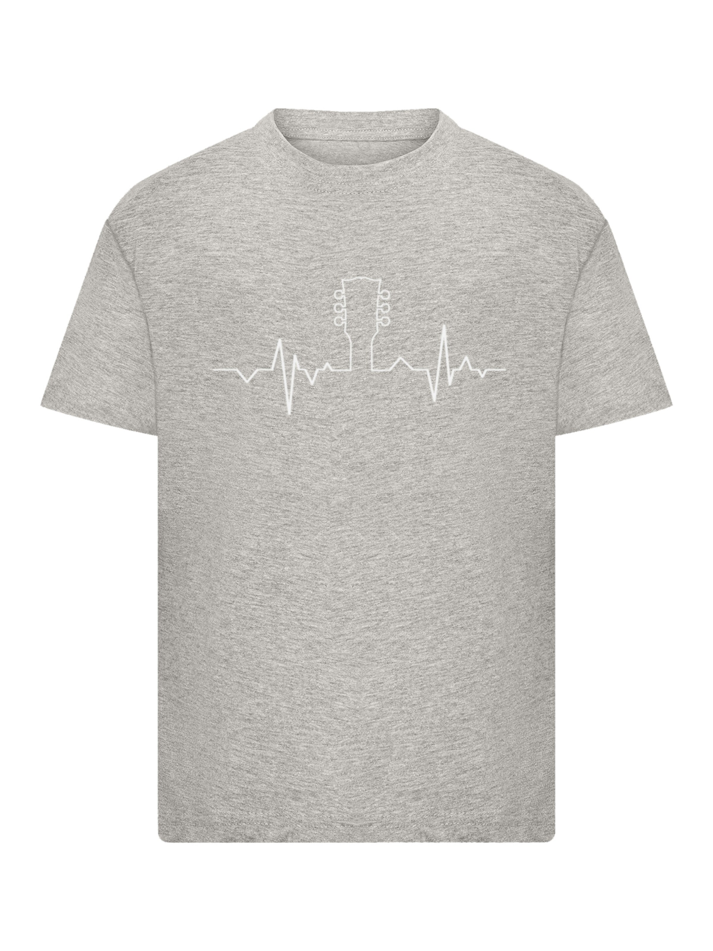 T-Shirt 'Gitarre Heartbeat' F4NT4STIC en gris : devant