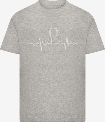 F4NT4STIC Shirt 'Gitarre Heartbeat' in Grijs: voorkant