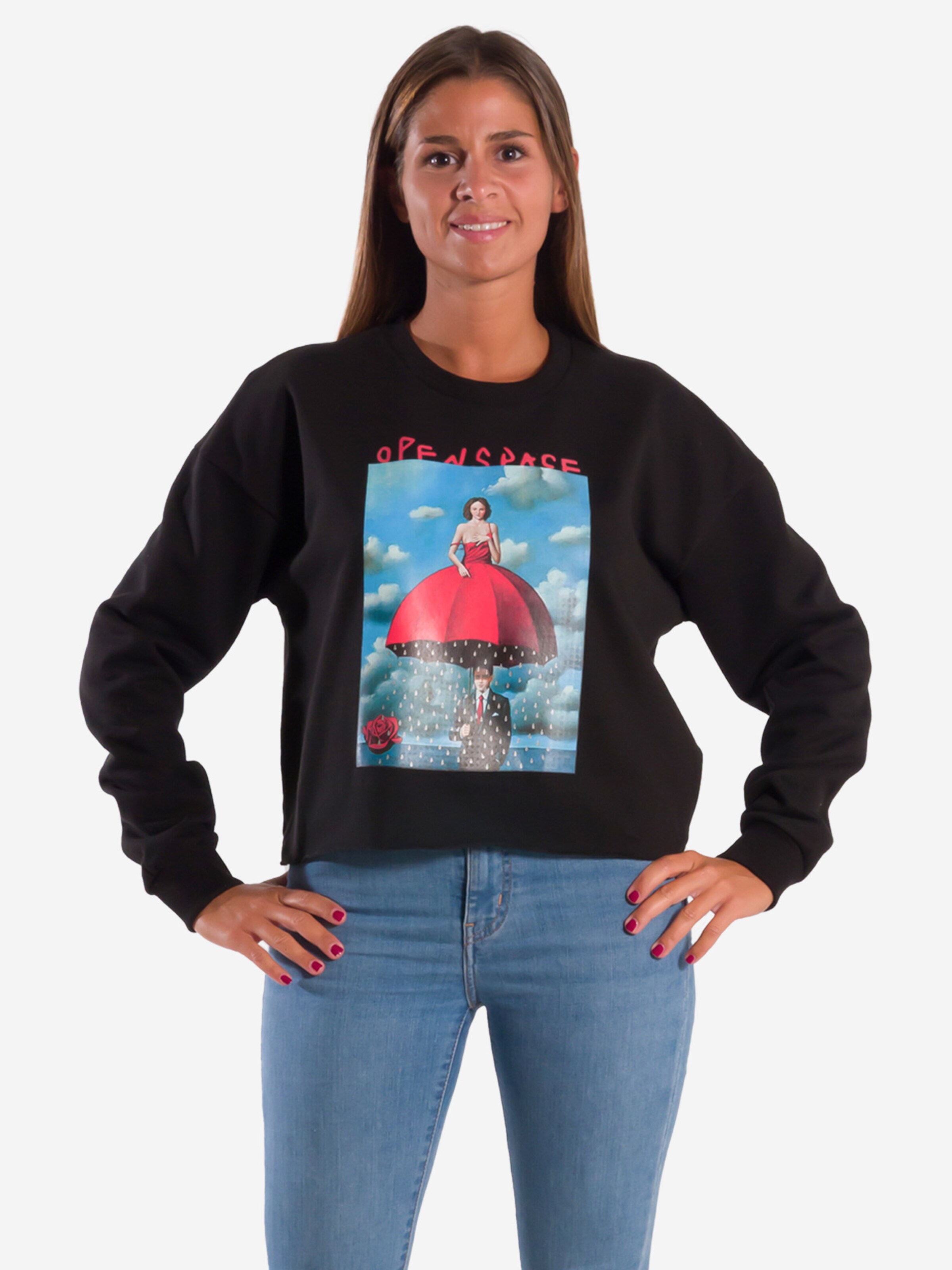 Frauen Sweat Openspace Sweatshirt in Schwarz - OE15706 Frauen Sweat Openspace Sweatshirt in Schwarz - OE15706