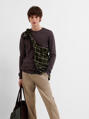 SELECTED HOMME Regular fit Sweater 'SLHBerg' in Brown