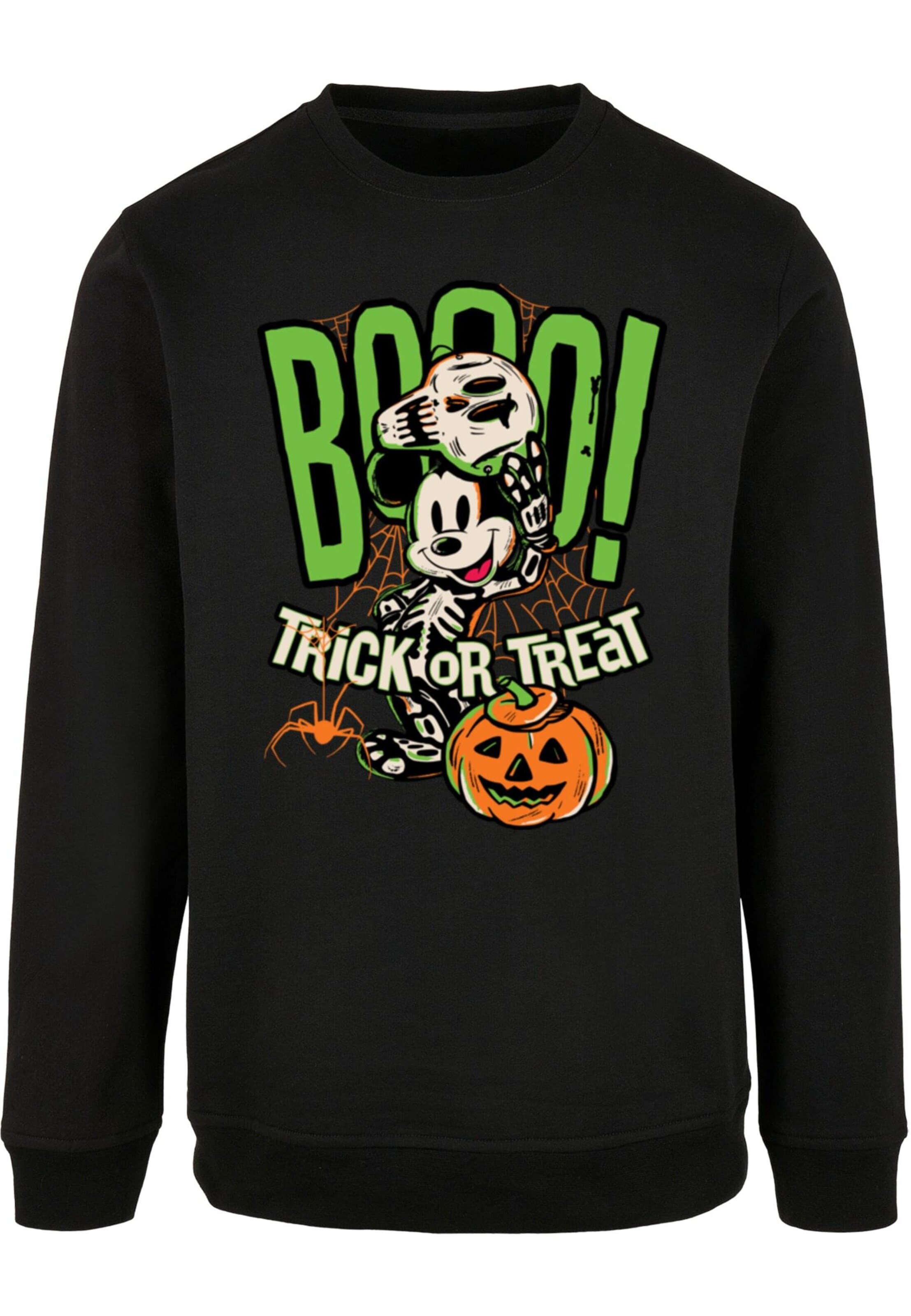 Sweat-shirt 'Mickey Mouse - Halloween Booo Trick Or Treat' ABSOLUTE CULT en noir : devant