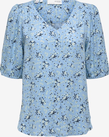 Selected Femme Petite Blouse 'Fiola' in Blauw: voorkant