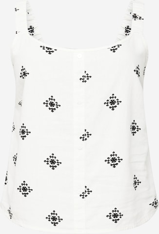 ONLY Carmakoma - Top en blanco: frente