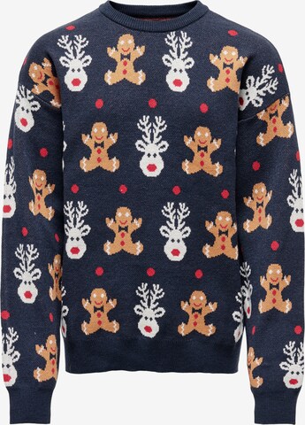 Pull-over 'Rudolf' KIDS ONLY en bleu : devant