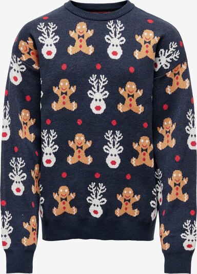 KIDS ONLY Sweater 'Rudolf' in Navy / Brown / Blood red / White, Item view