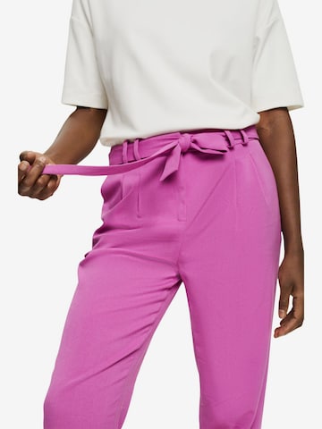 ESPRIT Tapered Pleat-Front Pants in Pink