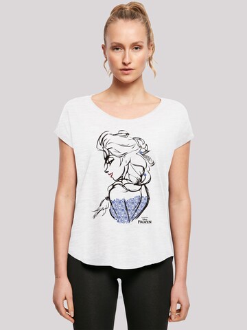 F4NT4STIC Shirt 'Disney Frozen Elsa Sketch Mono' in Weiß: predná strana