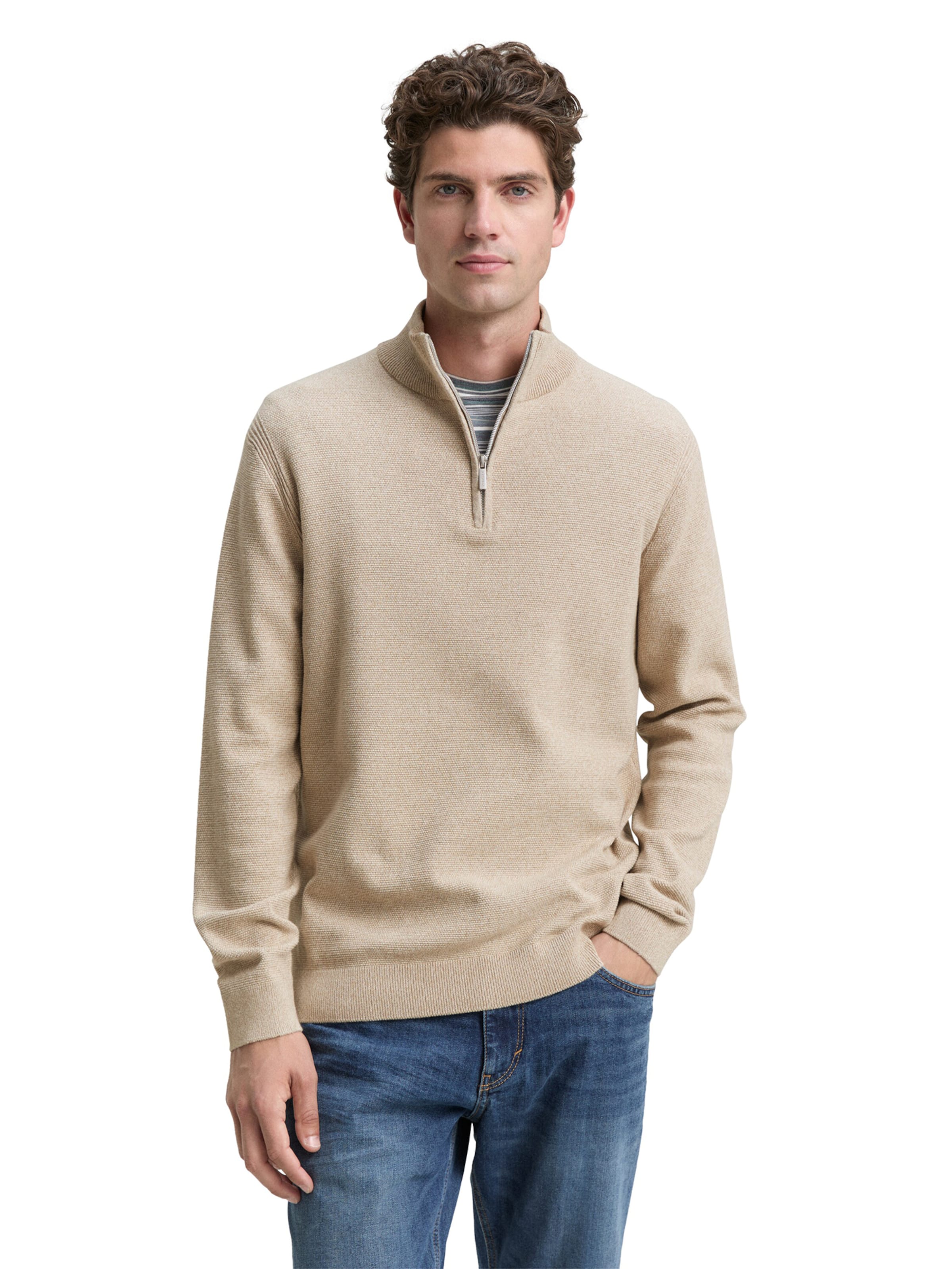 TOM TAILOR Sweater in Beige: front