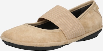 CAMPER Ballet Flats with Strap in Beige: front