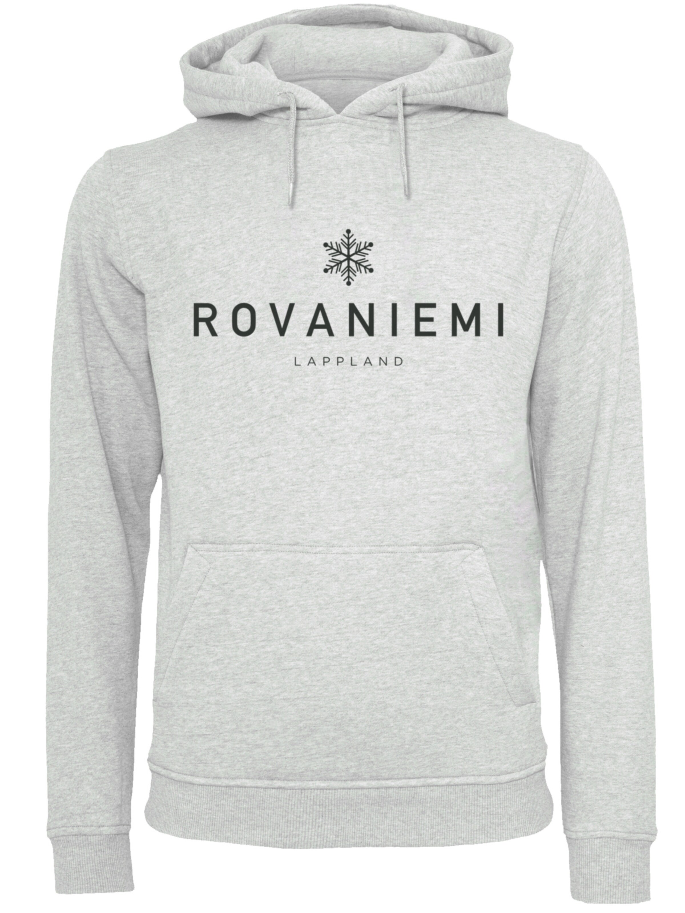 F4NT4STIC Sweatshirt 'Schneeflocke Winter Lappland' in Grau: Vorderseite