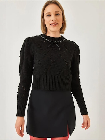 Pull-over Bianco Lucci en noir : devant