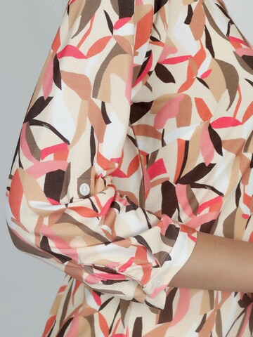 VICCI Germany Blusenshirt, Tunikaausschnitt mit verkürzter Knopfleiste in Rot