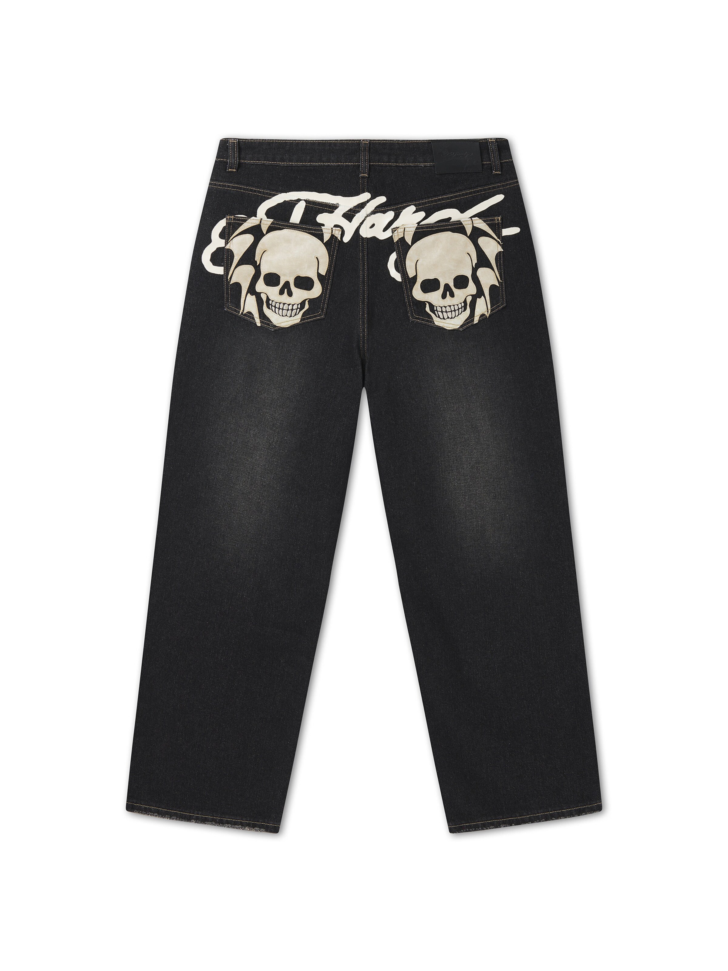 Loosefit Jeans di Ed Hardy in nero: frontale