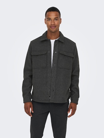 Only & Sons Between-Season Jacket 'Ash' in Black: front
