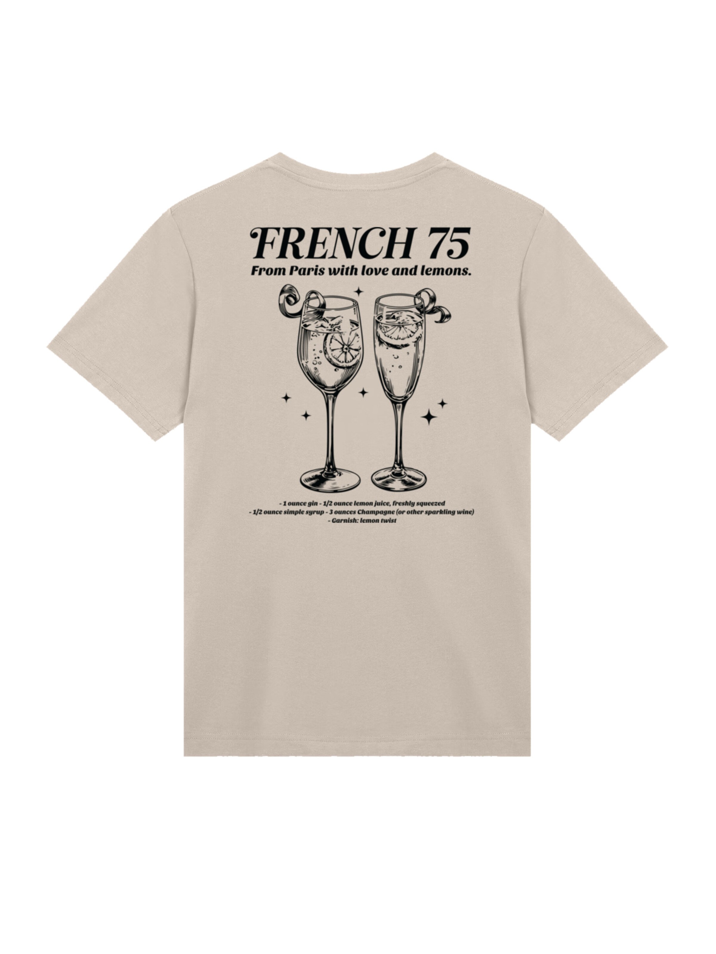T-Shirt 'French 75 From Paris With Love' F4NT4STIC en beige
