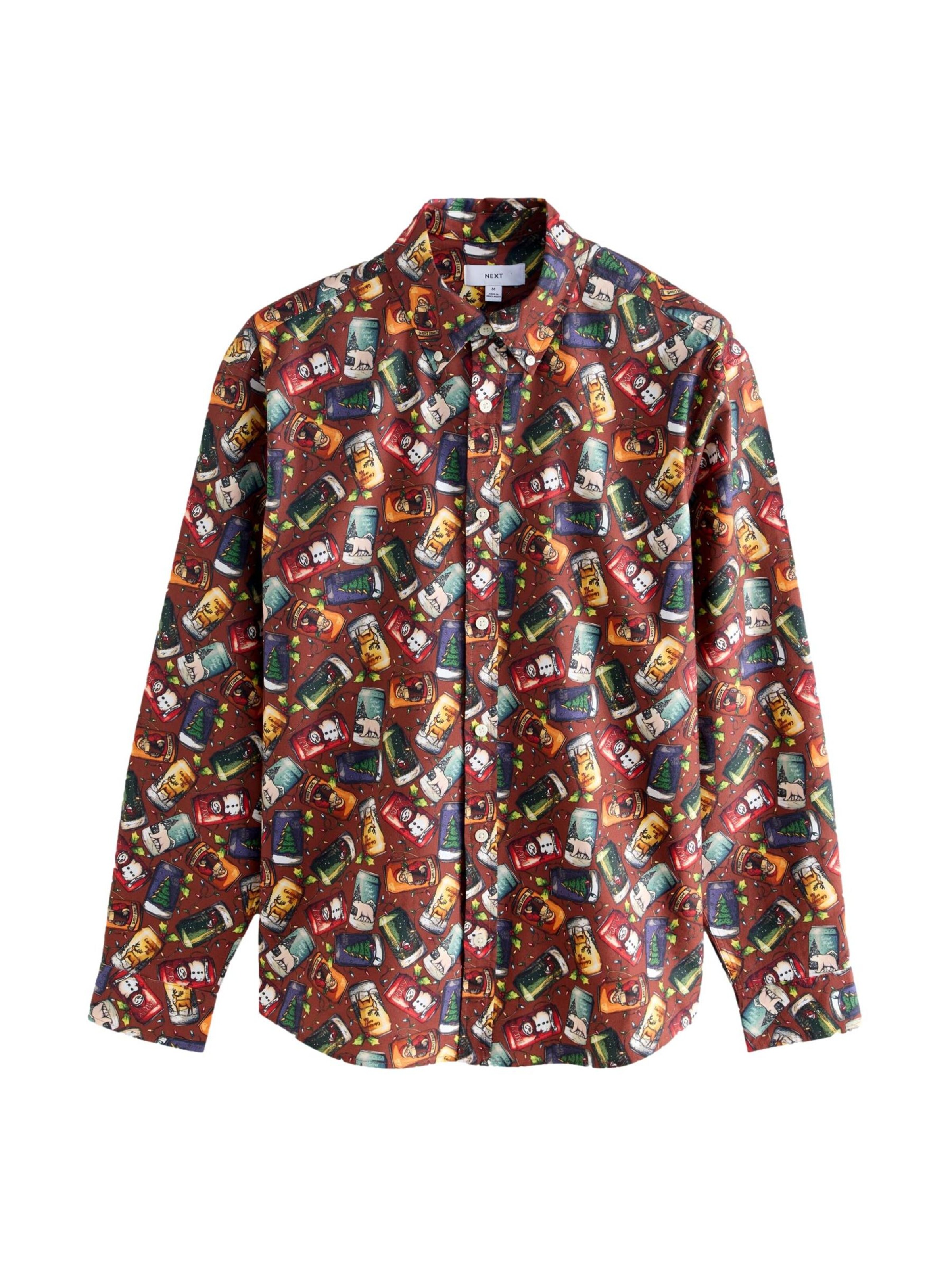 Next Hemd in Braun: Vorderseite