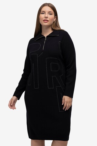 Ulla Popken Knitted dress in Black: front