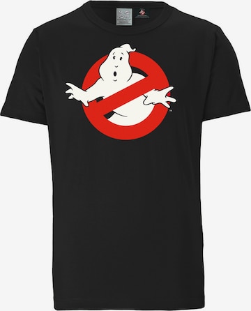 LOGOSHIRT T-Shirt 'Ghostbusters Logo' in Schwarz: predná strana