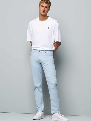 MEYER Slimfit Broek 'M5' in Blauw