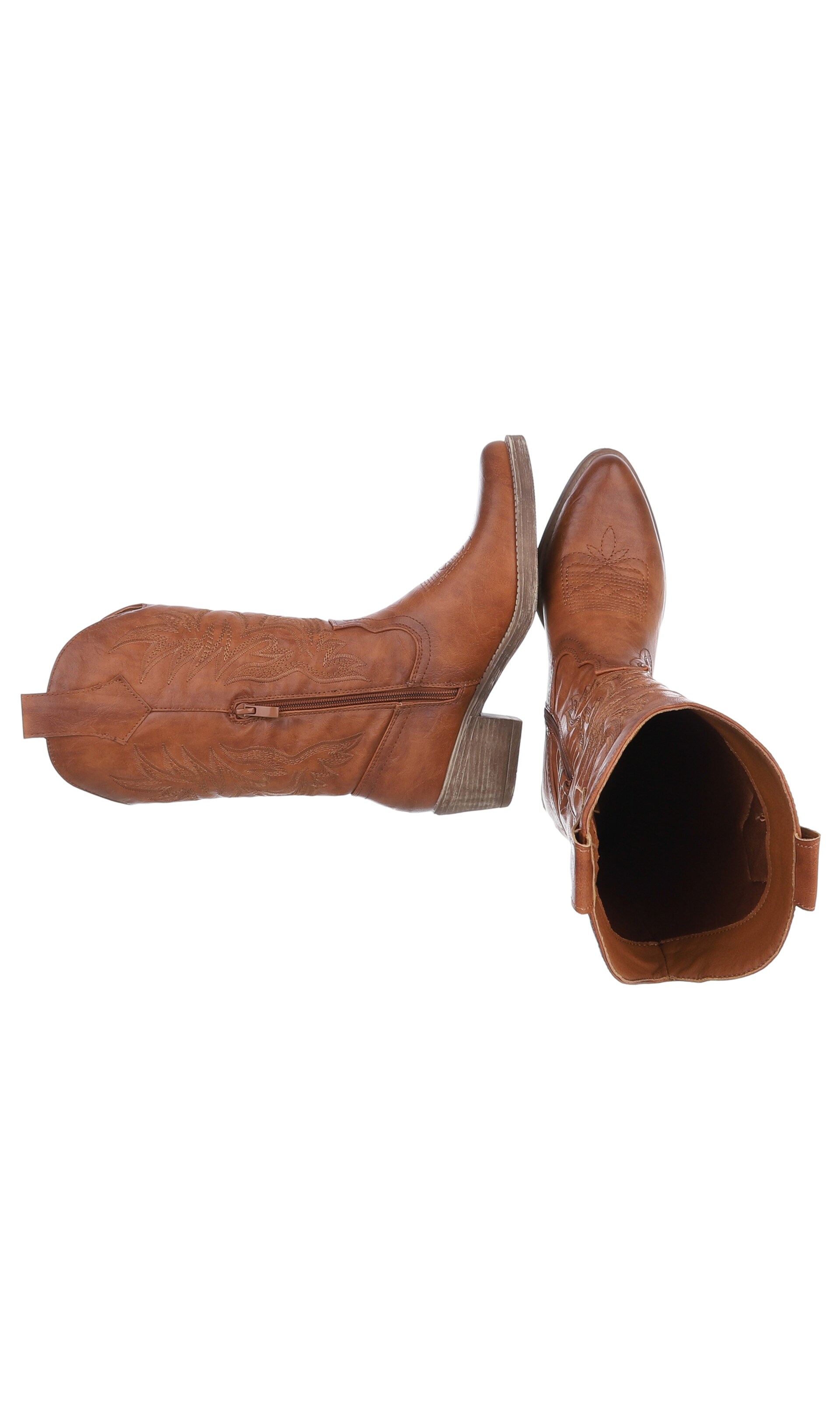 Ital-Design Cowboy Boots in Beige
