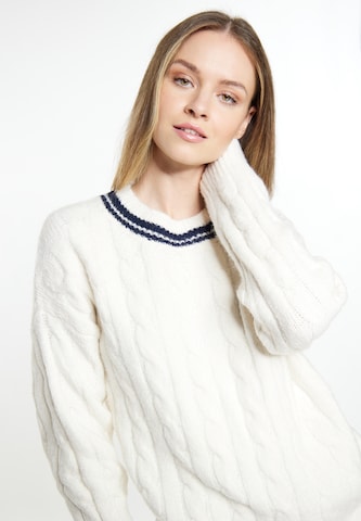 DreiMaster Maritim Sweater 'Eissegler' in White