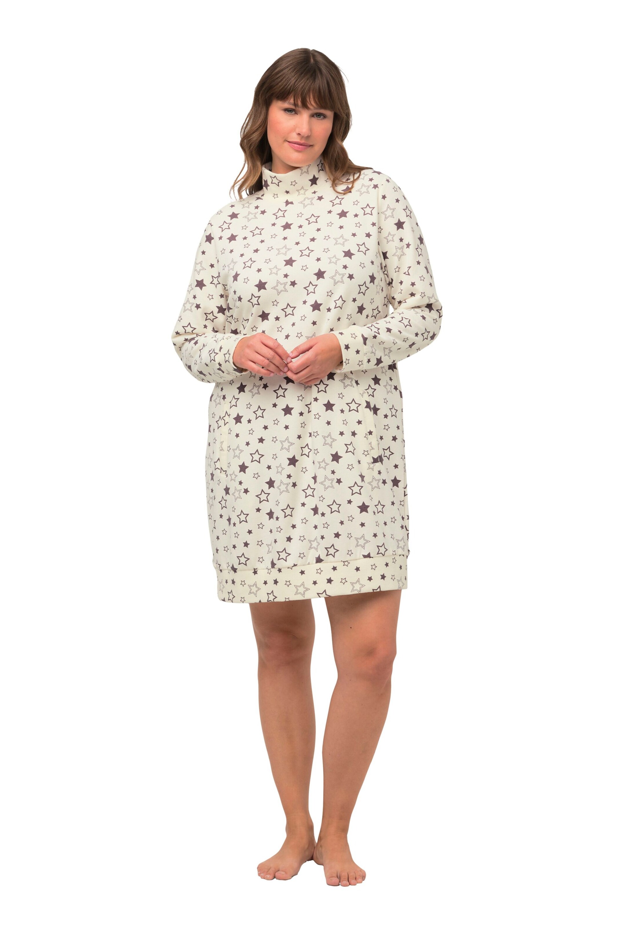 Ulla Popken Homewearkleid in Beige: Vorderseite