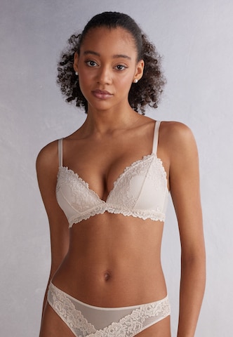 INTIMISSIMI Triangel BH 'Pretty Flowers' in Beige: Vorderseite