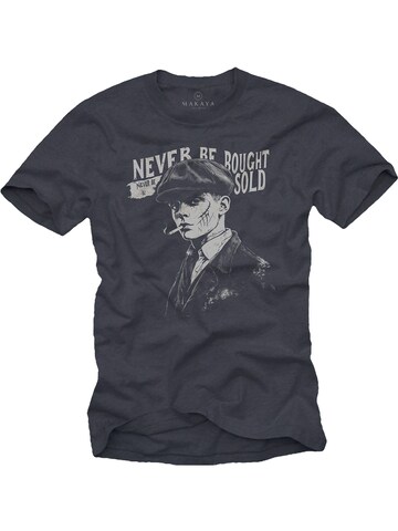MAKAYA Shirt 'Never Be Bought' in Grey: front