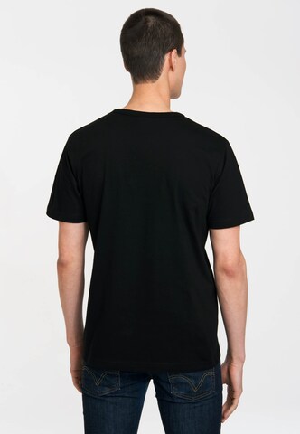 LOGOSHIRT Shirt 'Pac-Man' in Zwart
