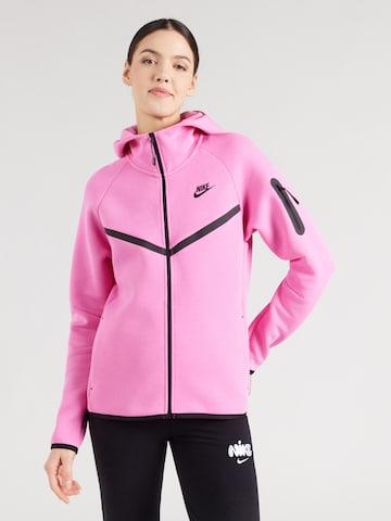 Nike Sportswear Tepláková bunda 'TCH FLC' - Ružová: predná strana