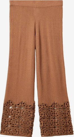 MANGO Wide leg Broek 'Medusa' in Bruin: voorkant