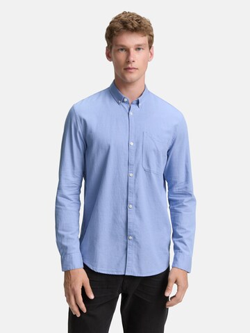 Coupe regular Chemise TOM TAILOR DENIM en bleu : devant