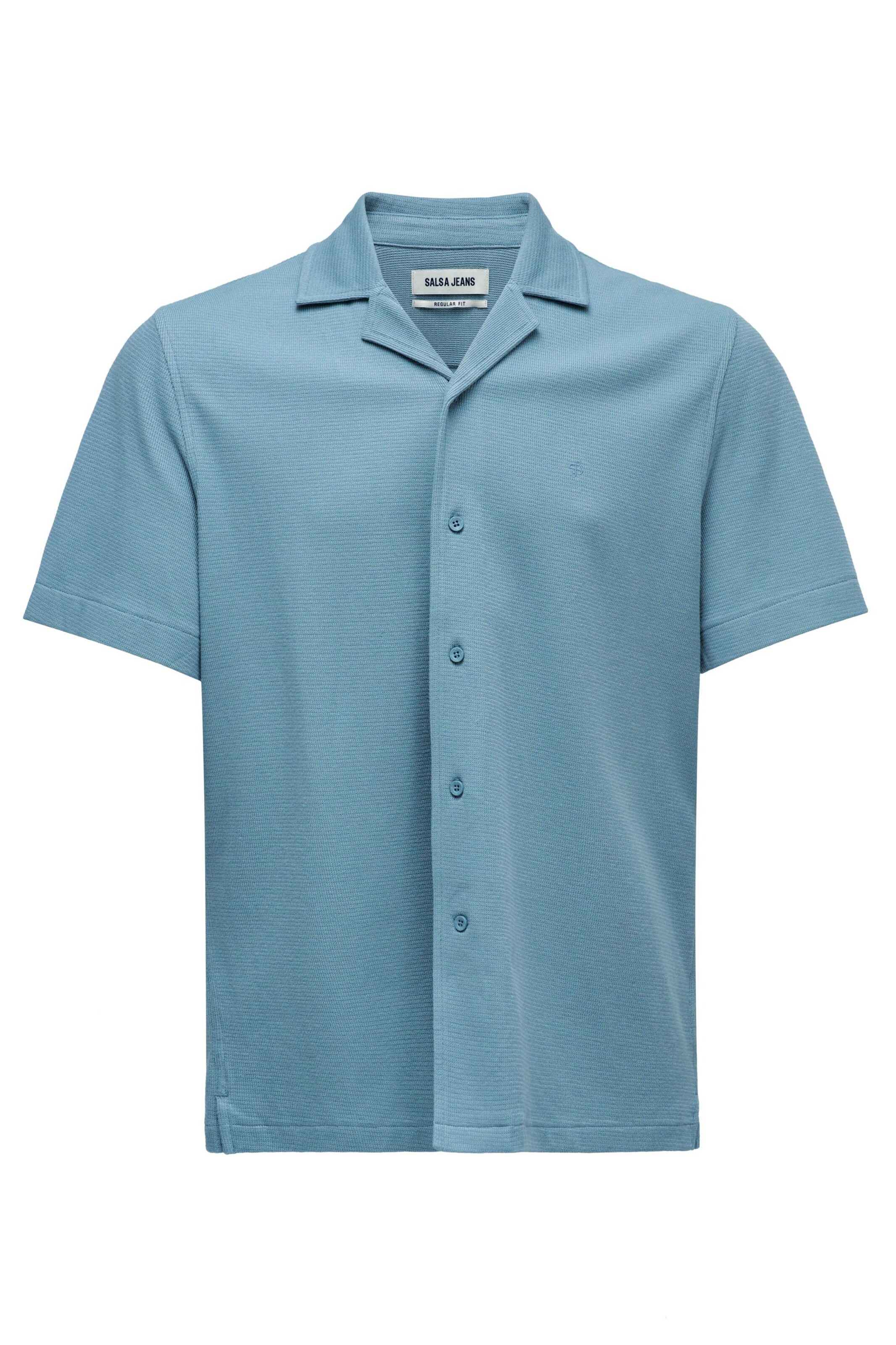 Salsa Jeans Regular fit Overhemd in Blauw: voorkant