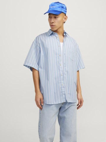 JACK & JONES Comfort fit Button Up Shirt in Blue: front
