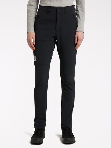 Haglöfs Slim fit Outdoor Pants 'Morän' in Black: front