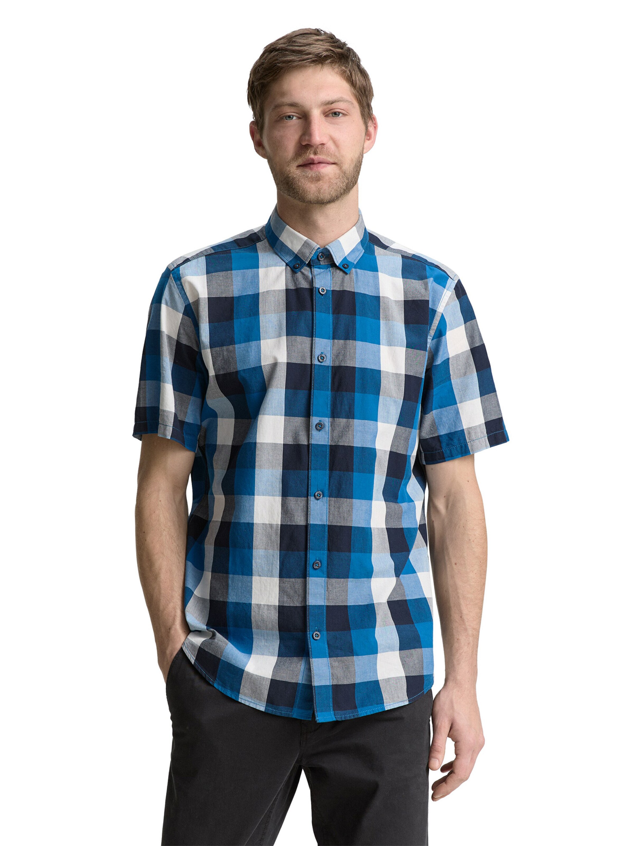 TOM TAILOR Regular Fit Hemd in Blau: Vorderseite