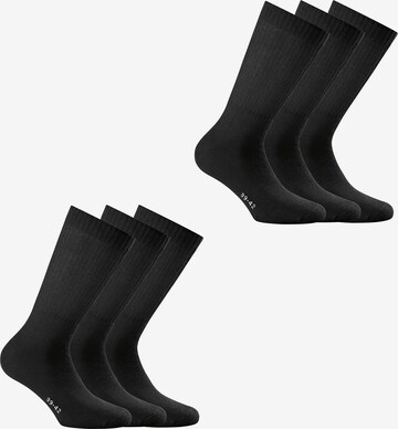 Calzino sportivo di Rohner Basic in nero: frontale